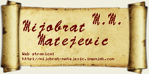 Mijobrat Matejević vizit kartica